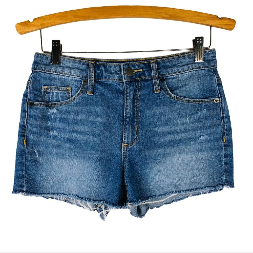 Universal Thread blue high rise shortie jean short womens 4